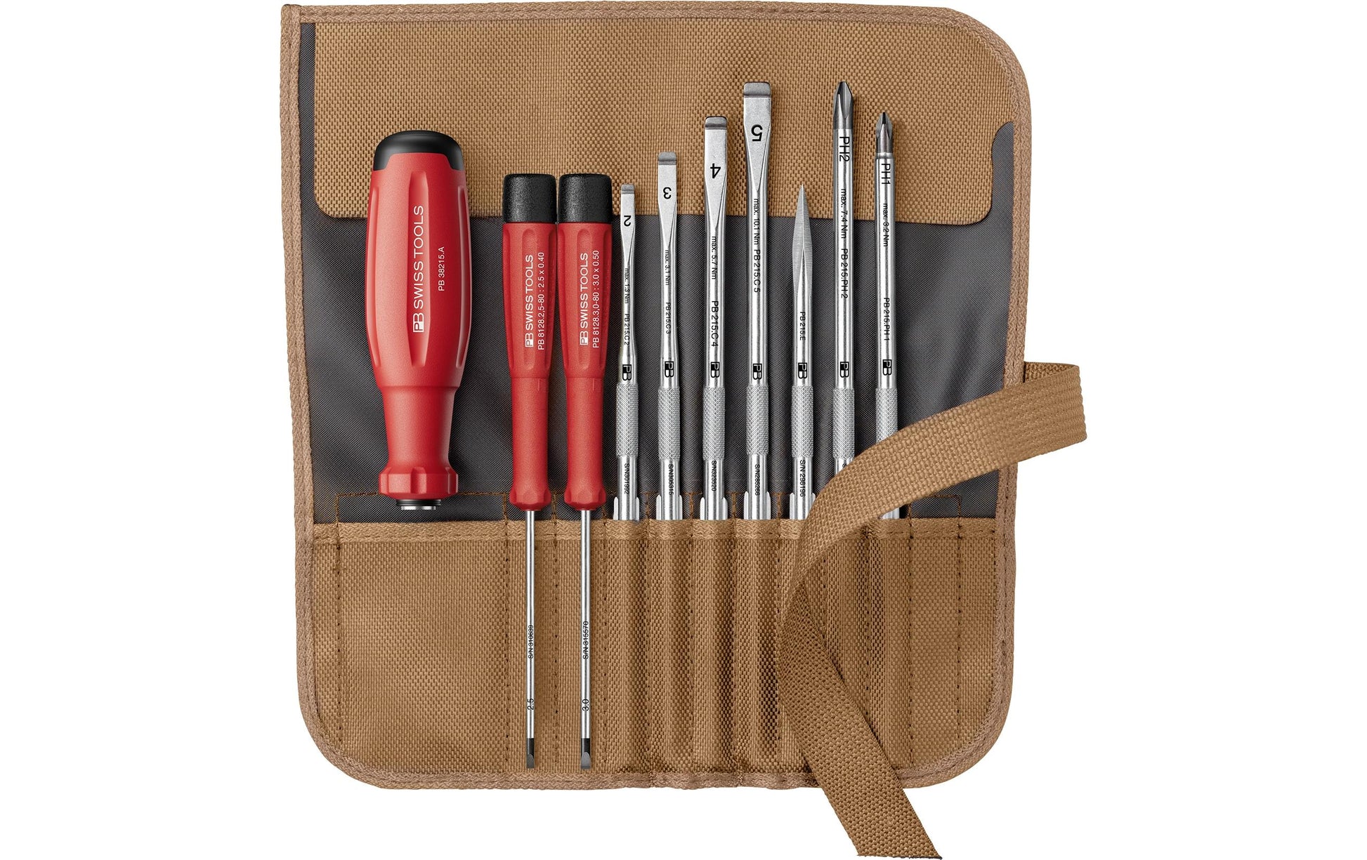 PB Swiss Tools SwissGrip Evo – Multi-Bit-Schraubenzieher-Set PH/SL, 9-teilig, Gürtel, PB 38218.TO