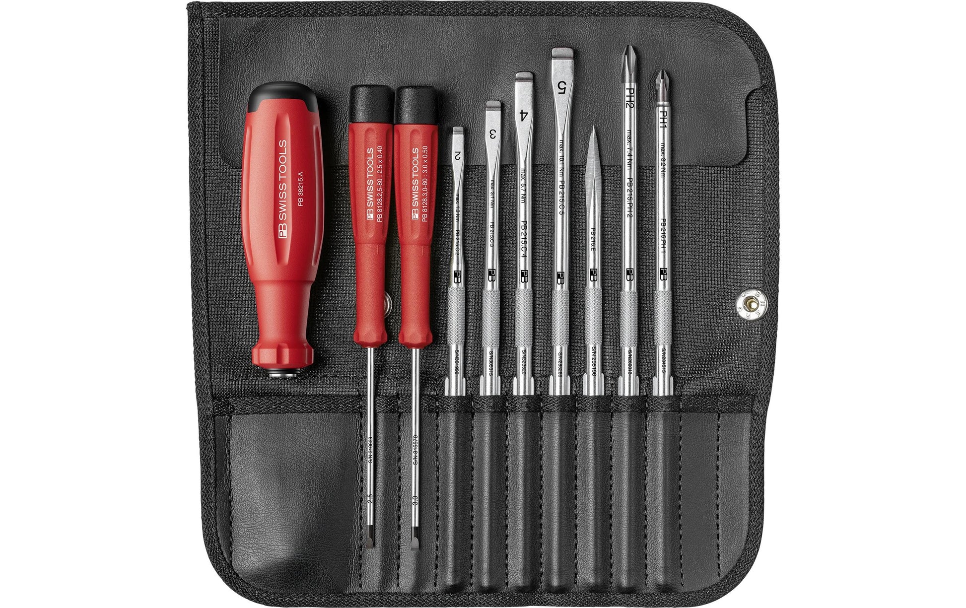 PB Swiss Tools SwissGrip Evo – Schraubenzieher-Set PH/SL, 9-teilig, Gürtel, PB 38215