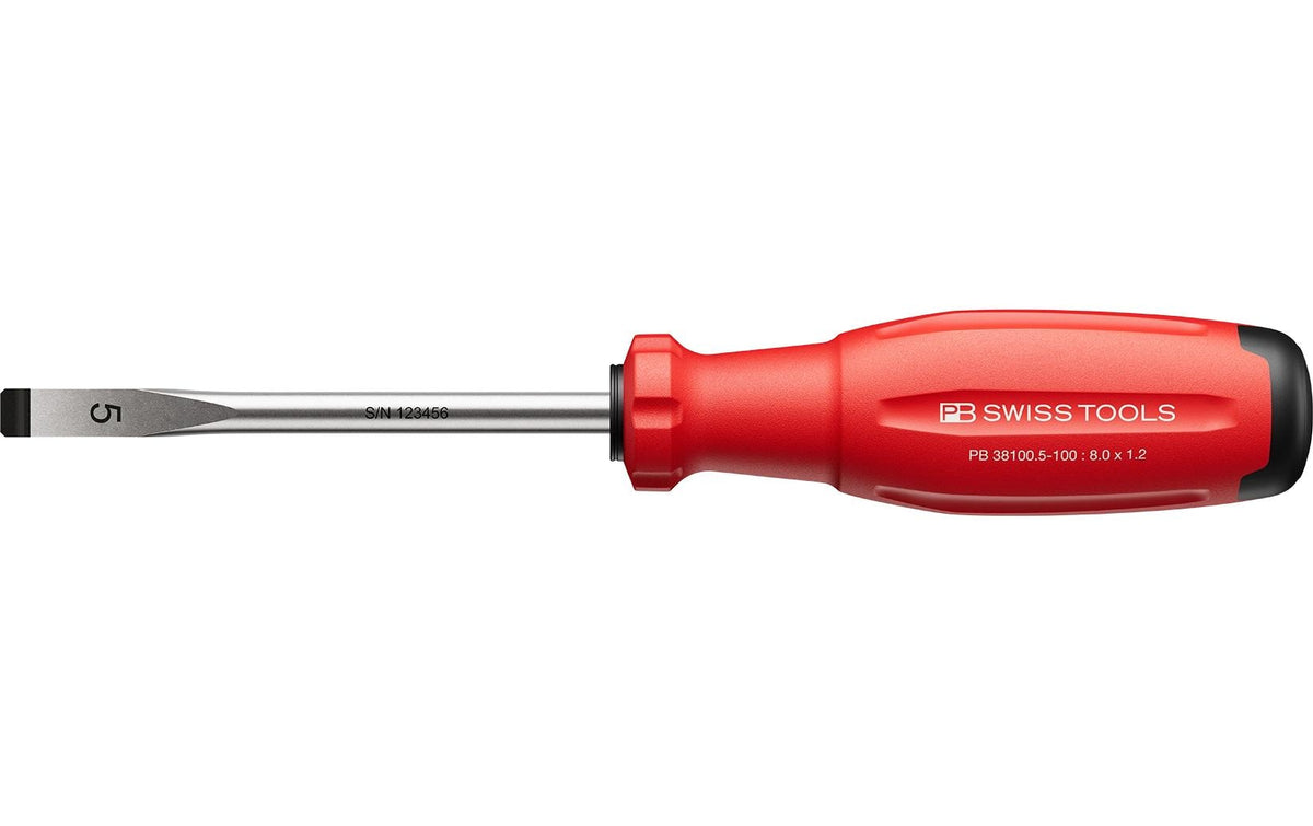 PB Swiss Tools SwissGrip Evo – Schlitz-Schraubenzieher-Set SL 8 mm, 1-teilig, PB 38100.5-100