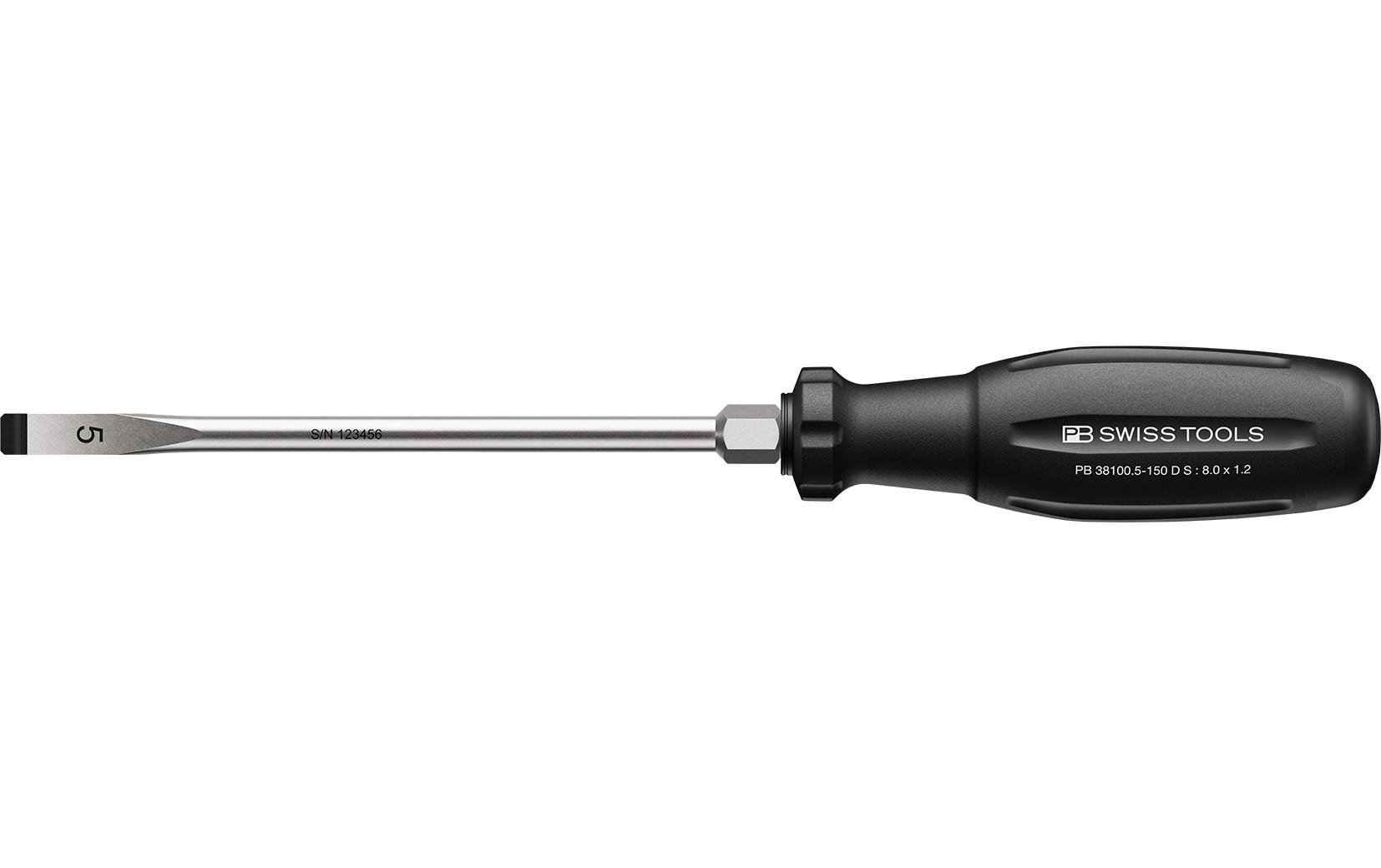 PB Swiss Tools SwissGrip Evo – Schraubenzieher-Set (Standard) Schlitz 10,5 mm, 1-teilig – PB 38100.5-150 D S