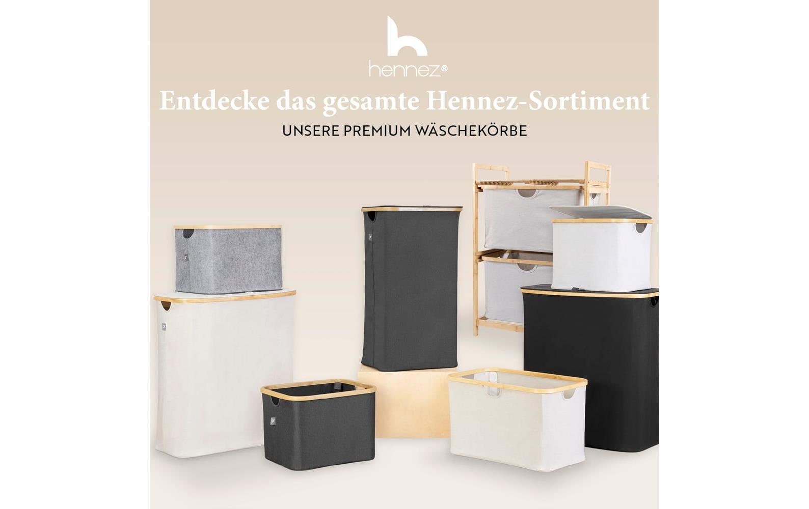 Hennez Regal – 2 Böden – 35 × 57,5 × 84,5 cm – 4 kg/Boden – braun/grau – Bambus/Polyester