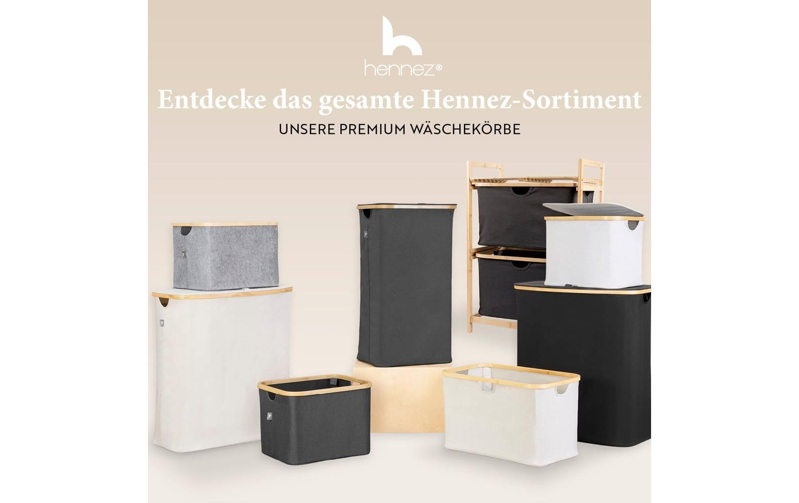 Hennez Regal mit 2 Tablare – Bambus/Polyester – Braun – 4 kg pro Tablar – 350 × 845 × 575 mm