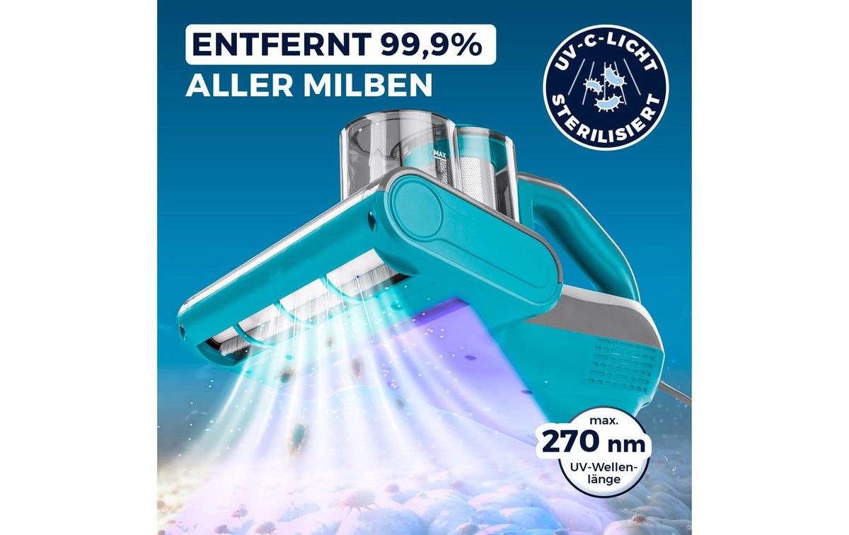 Cleanmaxx Waschsauger Milben Handstaubsauger UV-C – 450 W, 0,30/0,30 l