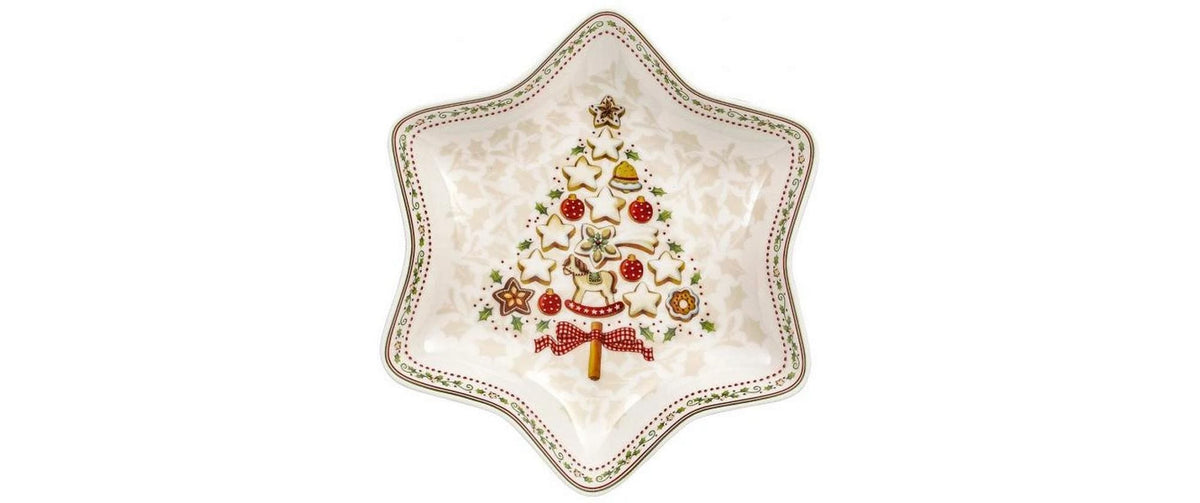Villeroy & Boch Winter Bakery Sternschale – 800 ml, Ø 27 cm, Porzellan, Mehrfarbig, mikrowellengeeignet