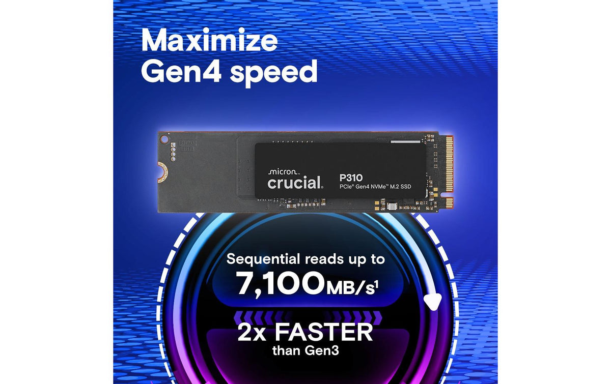 Crucial P310 500 GB M.2 2280 NVMe PCIe 4.0 ×4 – Lesen 6600 MB/s, Schreiben 3500 MB/s, 3D QLC