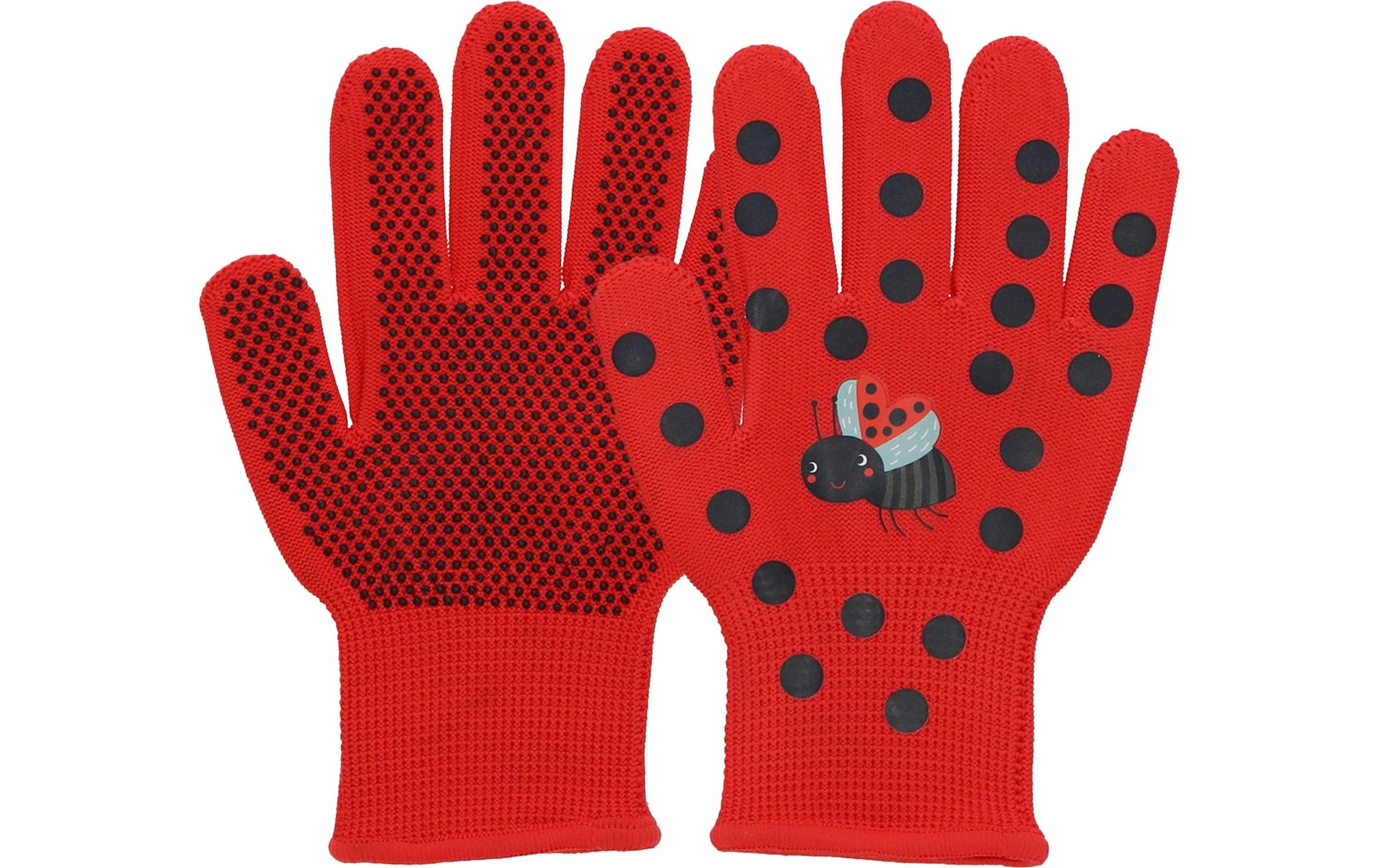 Esschert Design Kinderhandschuhe Marienkäfer – PVC/Polyester, Rot/Schwarz