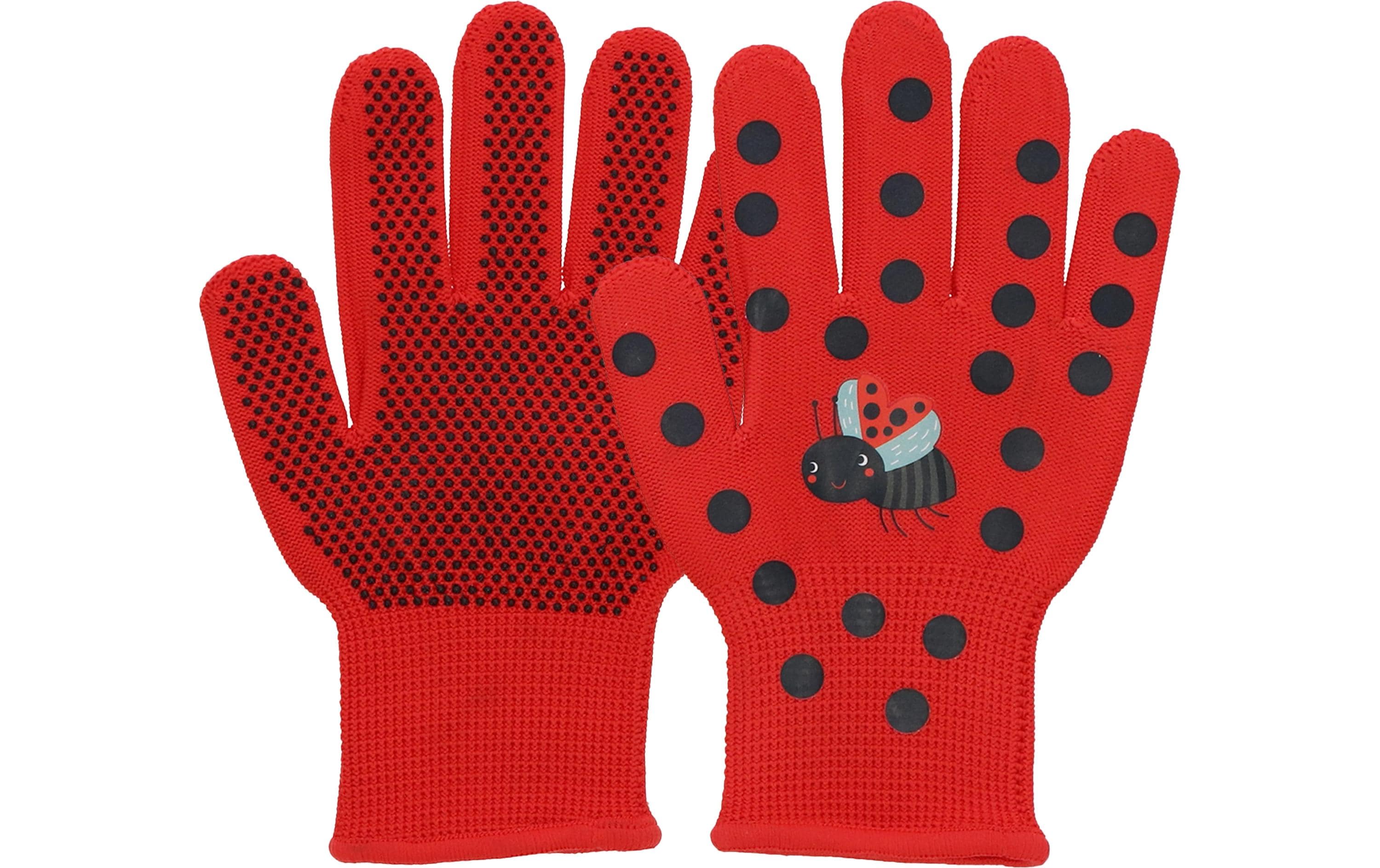 Esschert Design Kinderhandschuhe Marienkäfer – PVC/Polyester, Rot/Schwarz