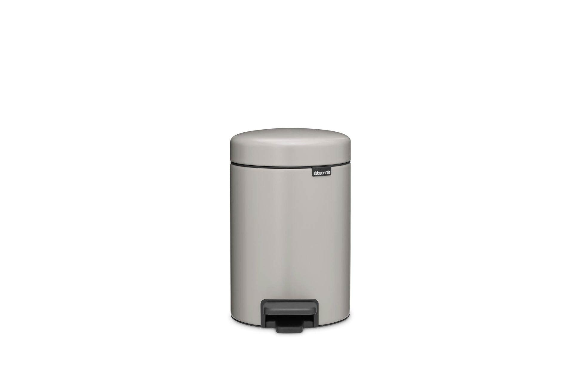 Brabantia NewIcon Treteimer – 3 l – Edelstahl, Rund – Hellgrau