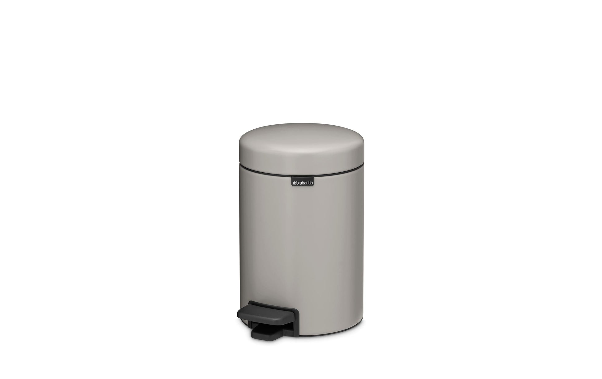 Brabantia NewIcon Treteimer – 3 l – Edelstahl, Rund – Hellgrau