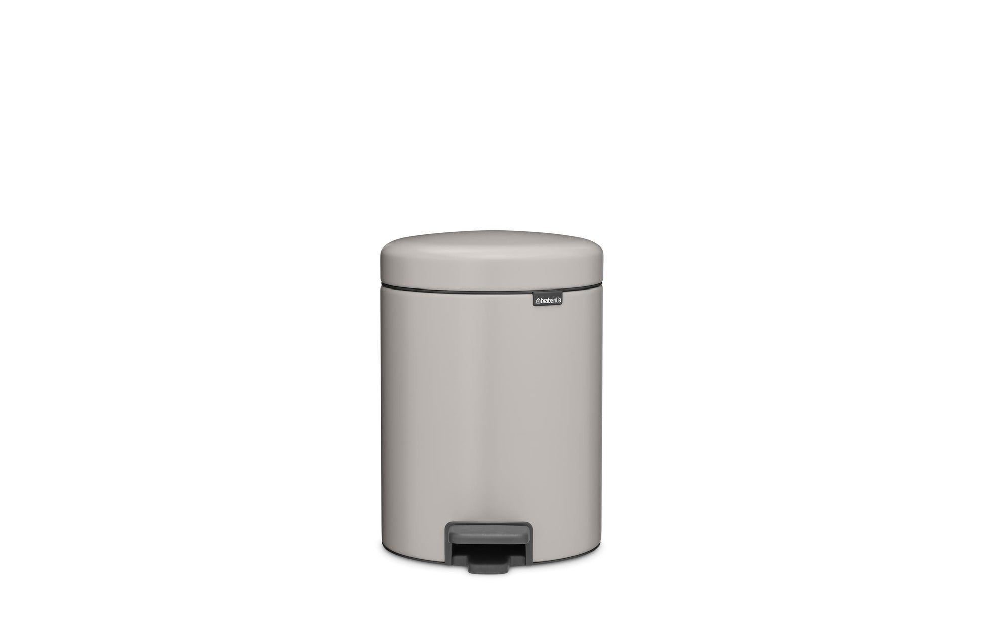 Brabantia NewIcon Treteimer – 5 l – Edelstahl, Rund – Hellgrau