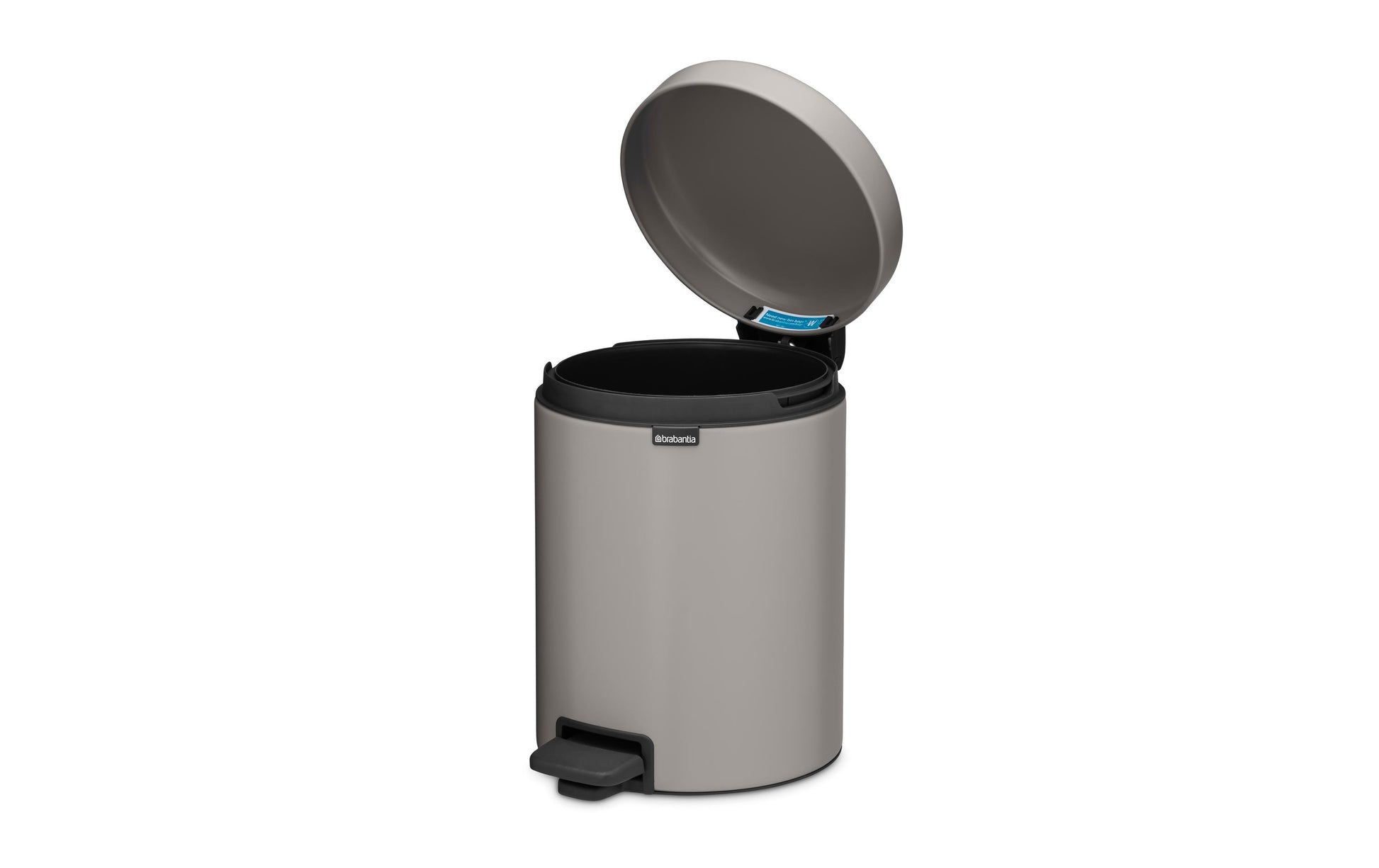 Brabantia NewIcon Treteimer – 5 l – Edelstahl, Rund – Hellgrau