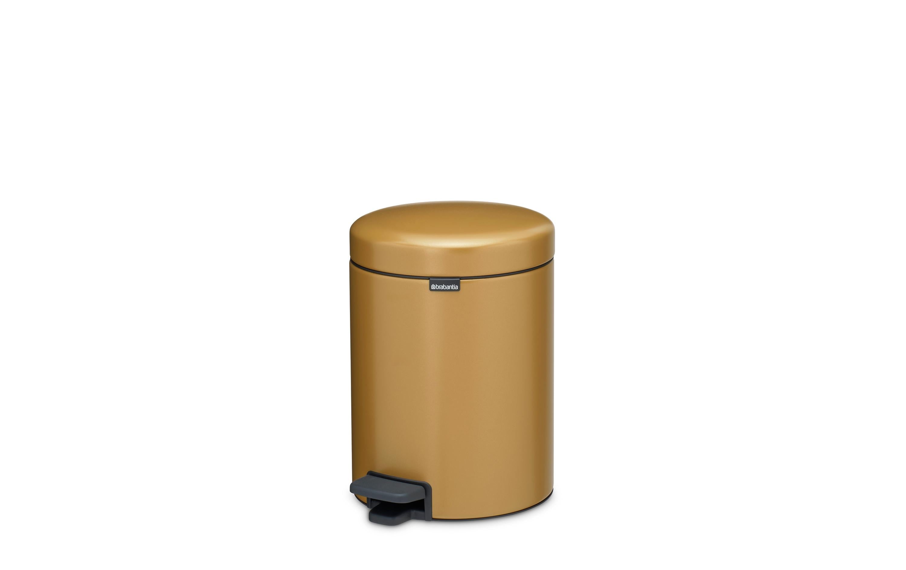 Brabantia NewIcon Treteimer – 5 l – Edelstahl, Rund – Gold