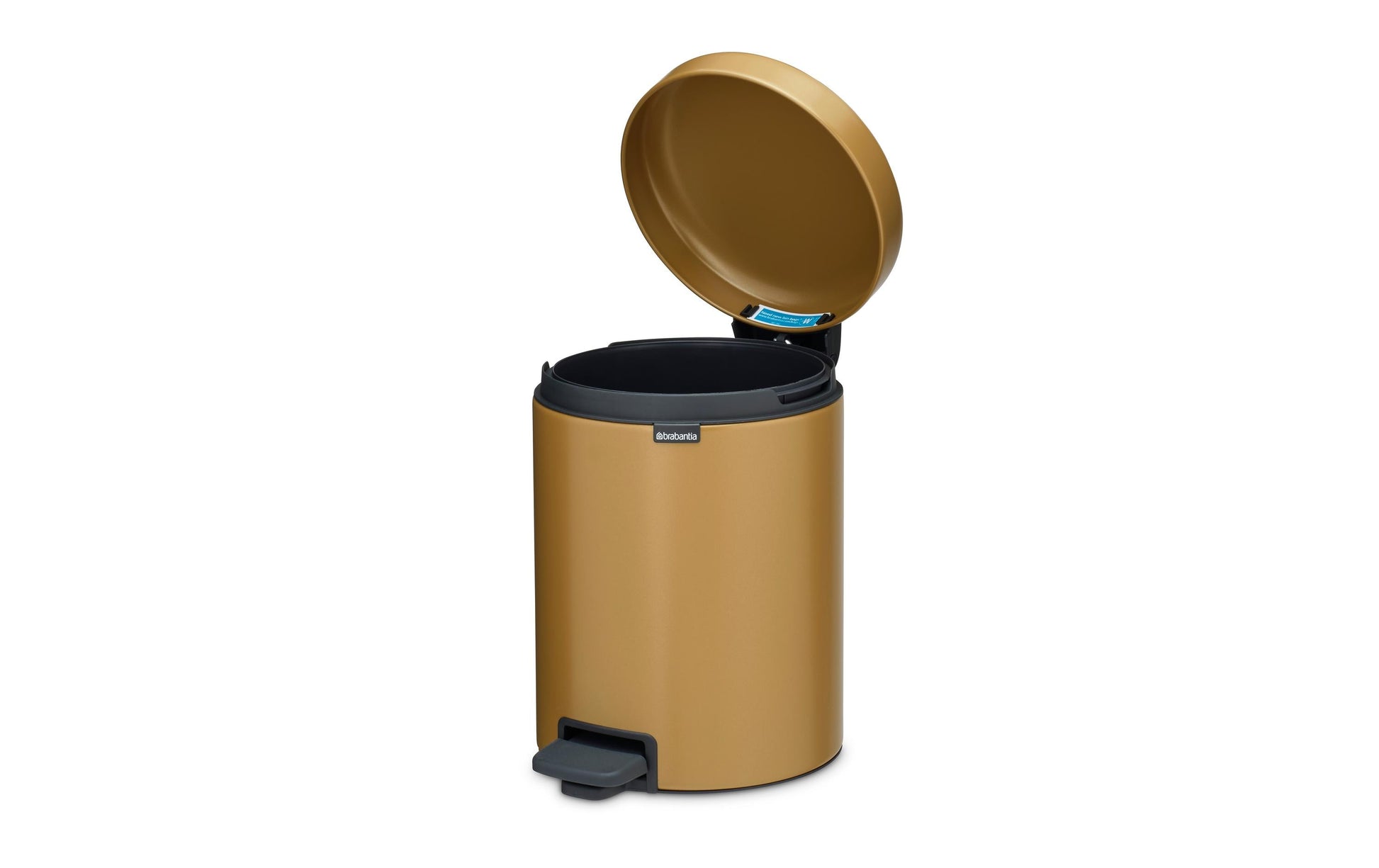 Brabantia NewIcon Treteimer – 5 l – Edelstahl, Rund – Gold