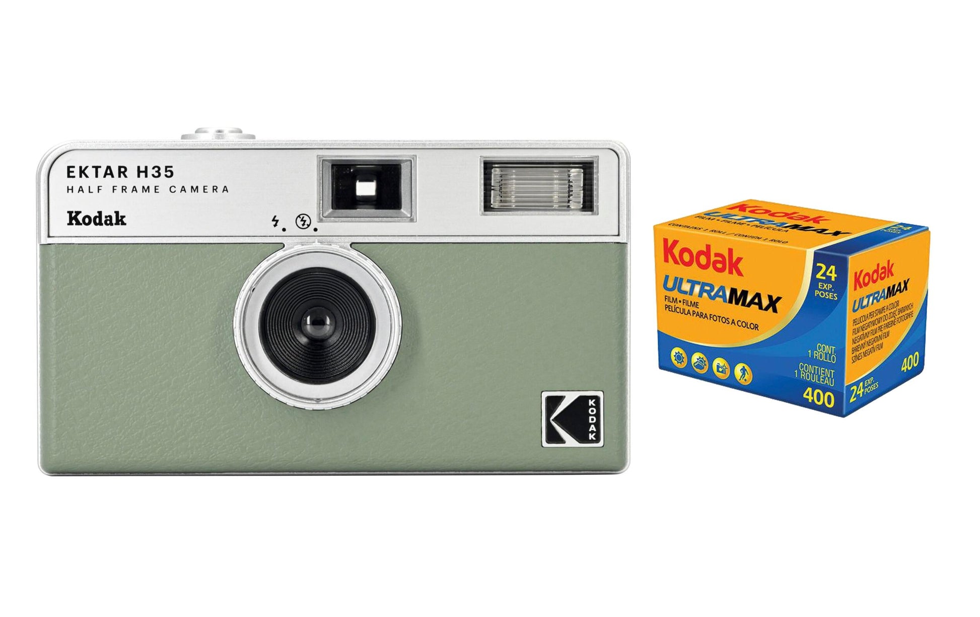Kodak H35 – Kompaktkamera, 135er Film, Blitz integriert, Grün