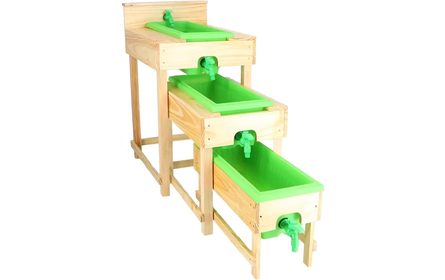 Esschert Design Wassertisch – 152 × 70,5 × 38 cm – ab 3 Jahren – Holz, Kunststoff – beige/grün