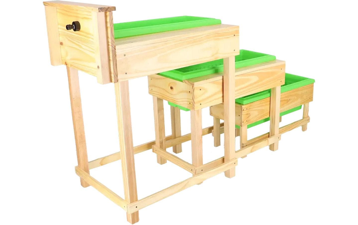 Esschert Design Wassertisch – 152 × 70,5 × 38 cm – ab 3 Jahren – Holz, Kunststoff – beige/grün