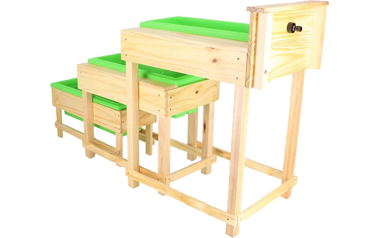 Esschert Design Wassertisch – 152 × 70,5 × 38 cm – ab 3 Jahren – Holz, Kunststoff – beige/grün