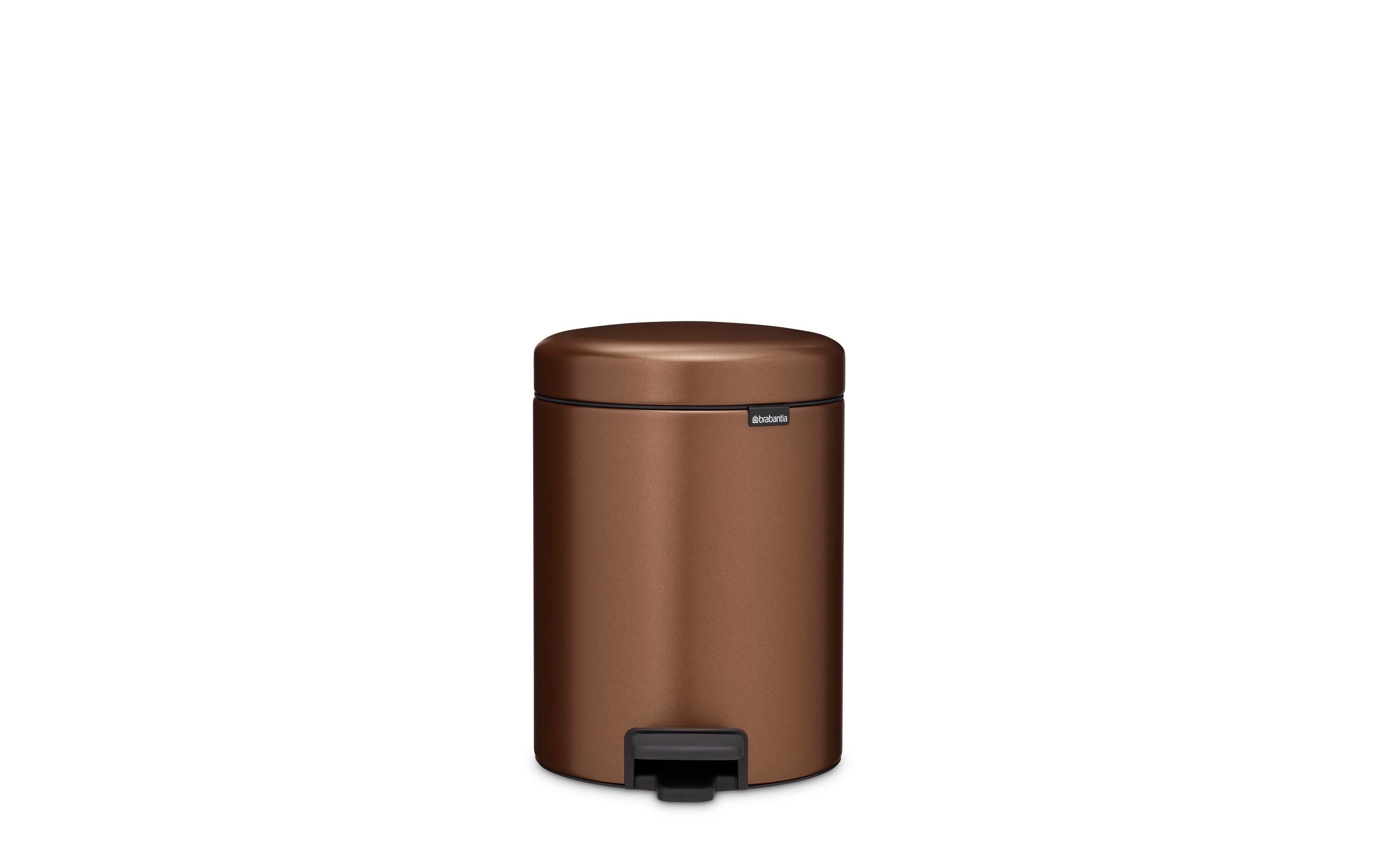 Brabantia NewIcon Treteimer – 5 l – Edelstahl, rund – Bronze