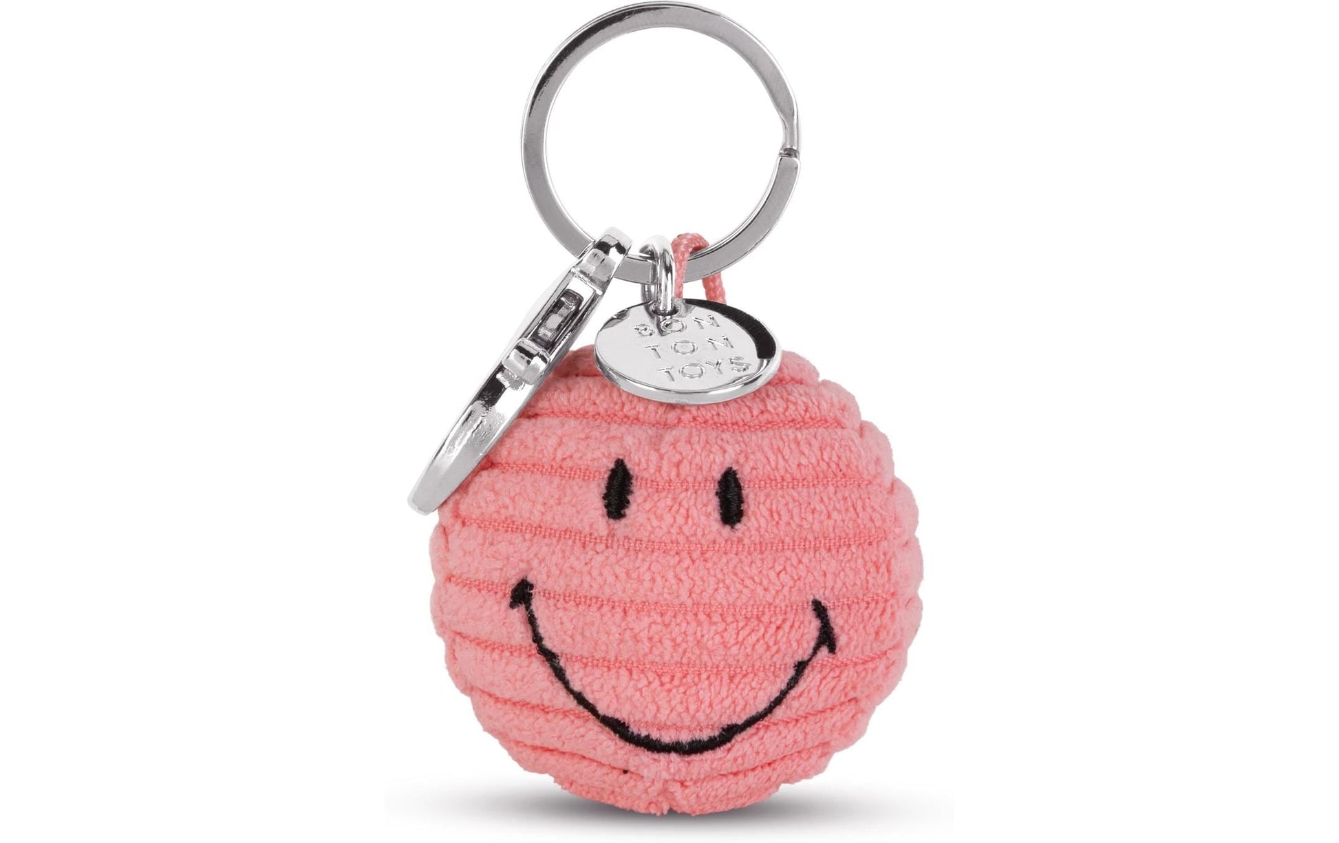 Bon ton toys Schlüsselanhänger Smiley ECO Kordsamt, Pink, Ø 45 mm
