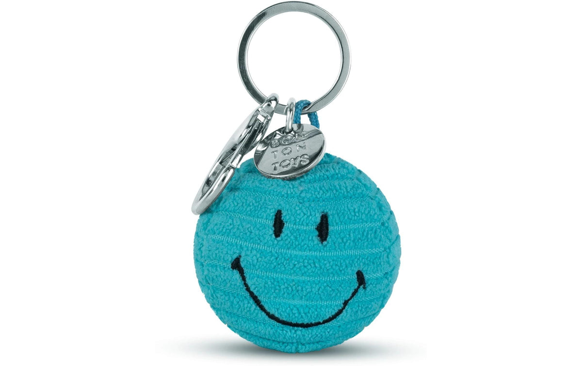 Bon ton toys Schlüsselanhänger Smiley ECO Kordsamt, Türkis, Ø 4,5 cm