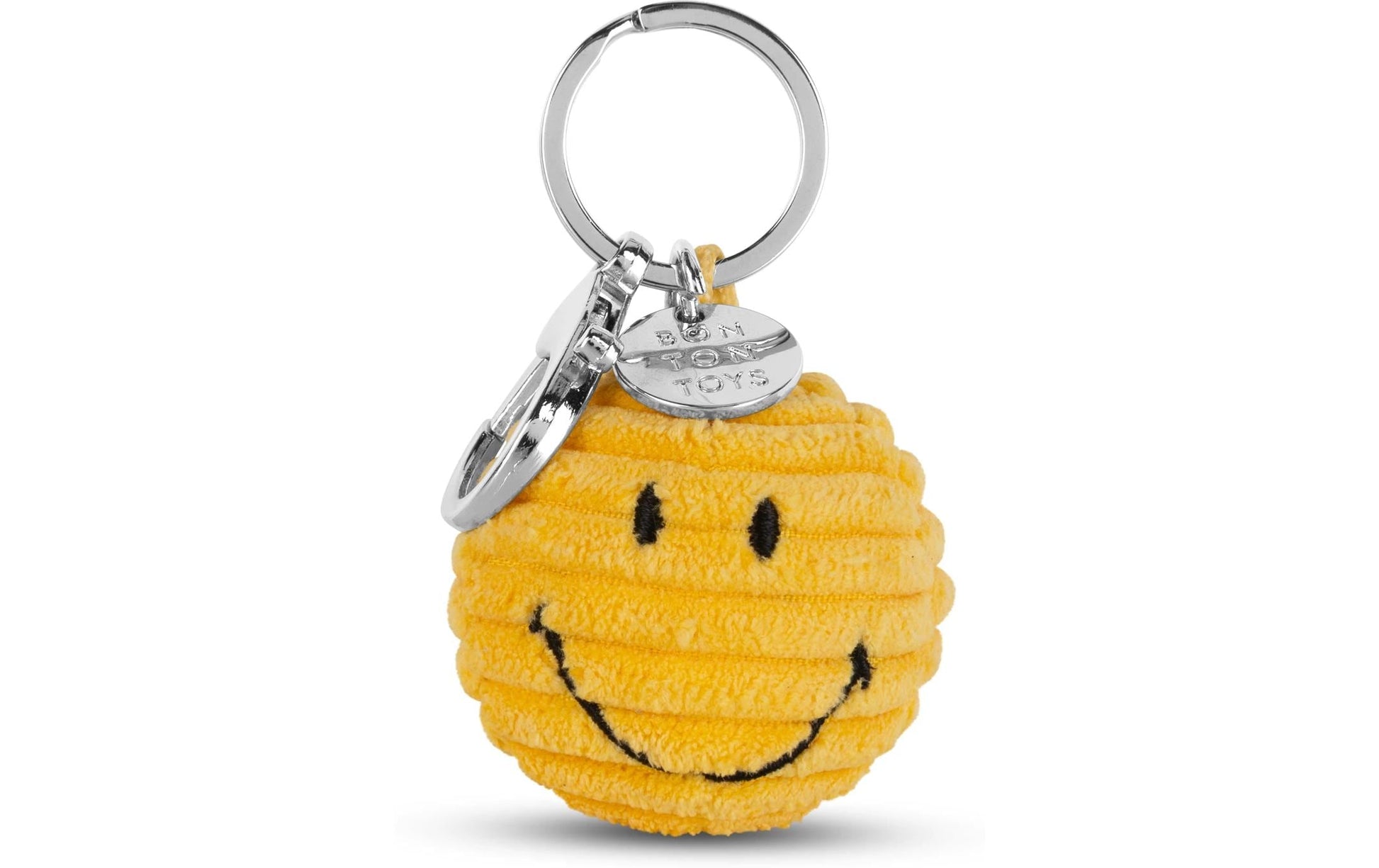Bon ton toys Schlüsselanhänger Smiley ECO Kordsamt, Gelb, Ø 45 mm