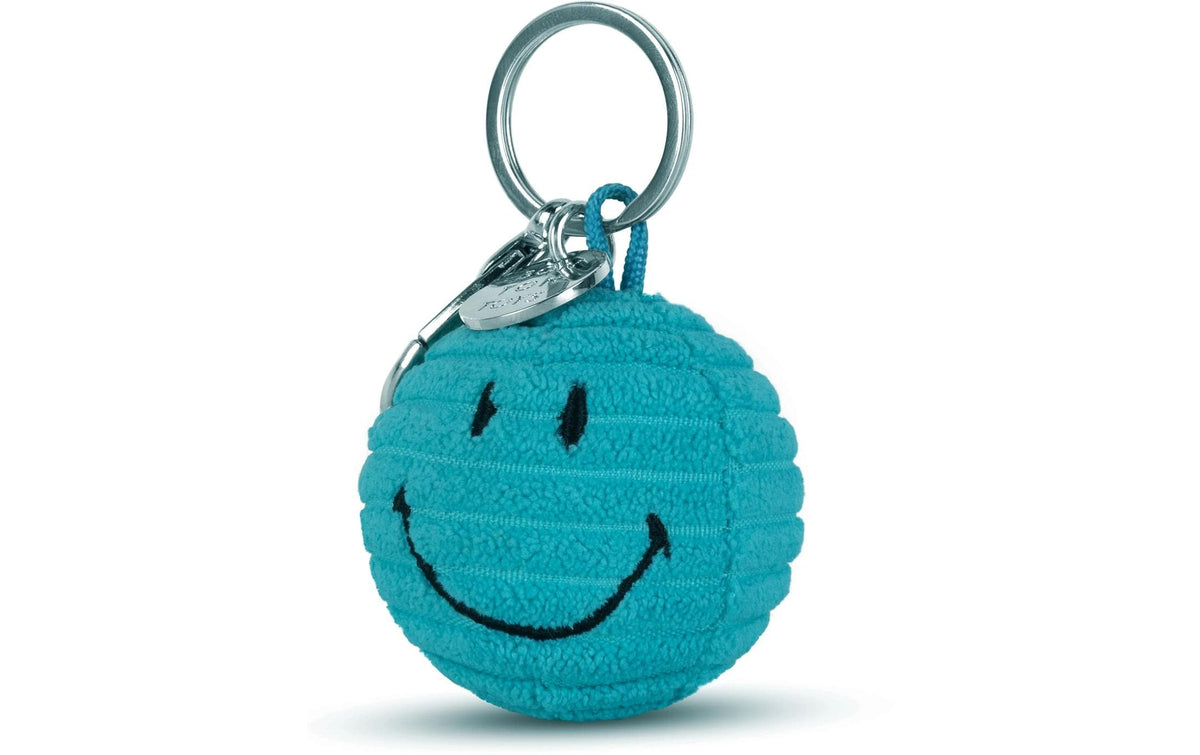 Bon ton toys Schlüsselanhänger Smiley ECO Kordsamt, Türkis, Ø 4,5 cm