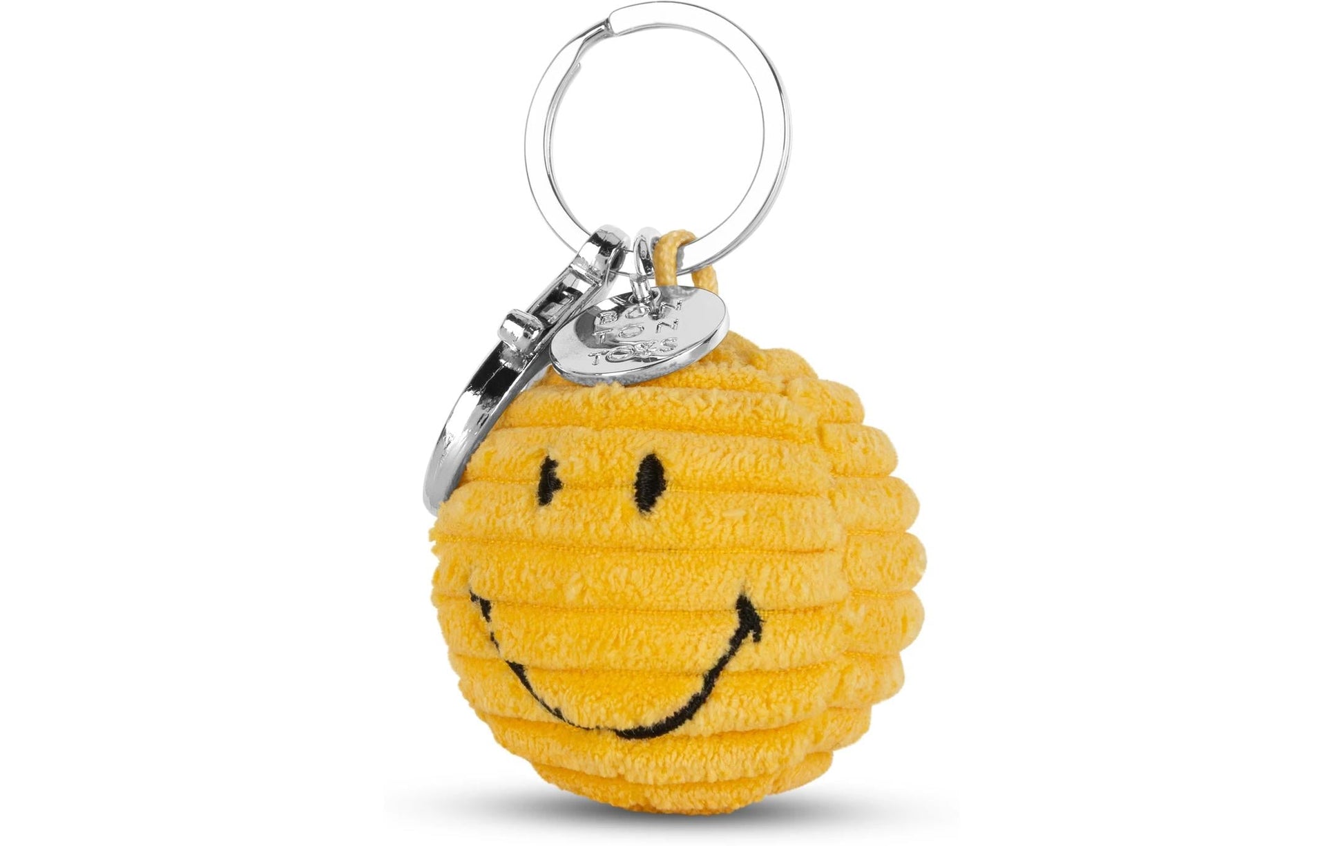 Bon ton toys Schlüsselanhänger Smiley ECO Kordsamt, Gelb, Ø 45 mm
