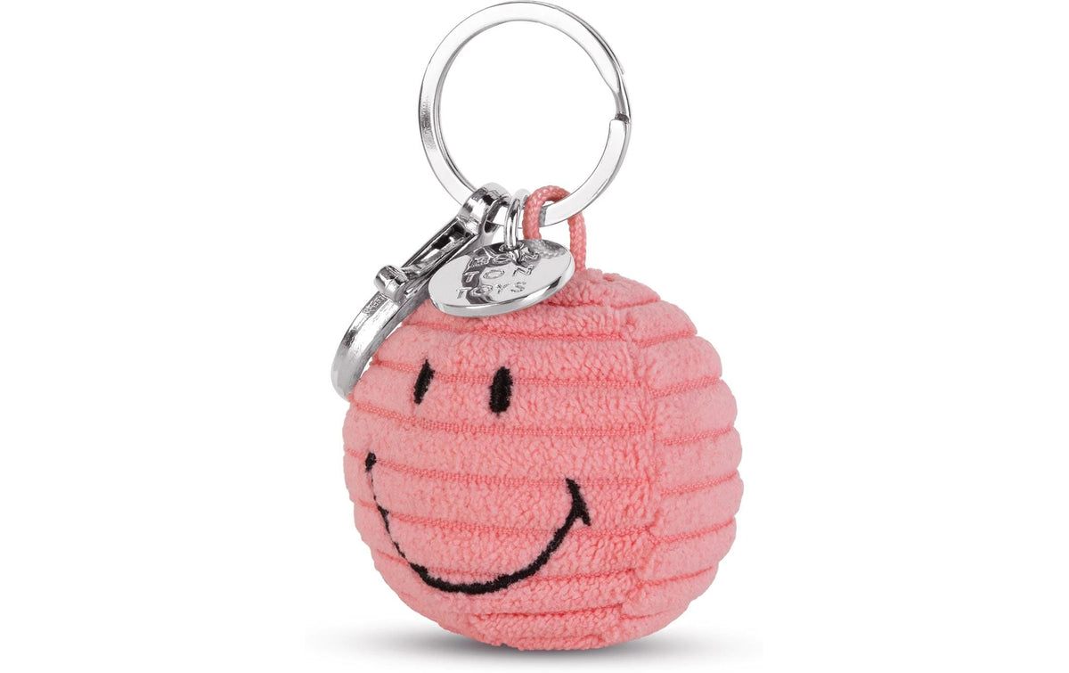 Bon ton toys Schlüsselanhänger Smiley ECO Kordsamt, Pink, Ø 45 mm