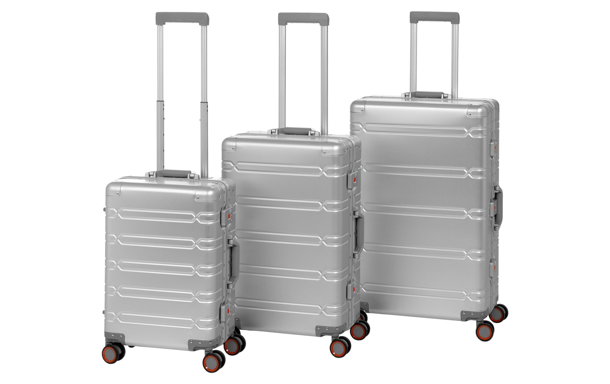 Koor Hartschalen-Trolley, 63 L, 4 Rollen, TSA-Schloss, Aluminium, Silber, 41 × 60 × 25,5 cm