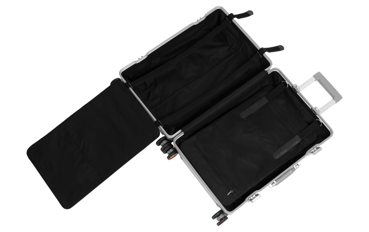 Koor Hartschalen-Trolley, 63 L, 4 Rollen, TSA-Schloss, Aluminium, Silber, 41 × 60 × 25,5 cm