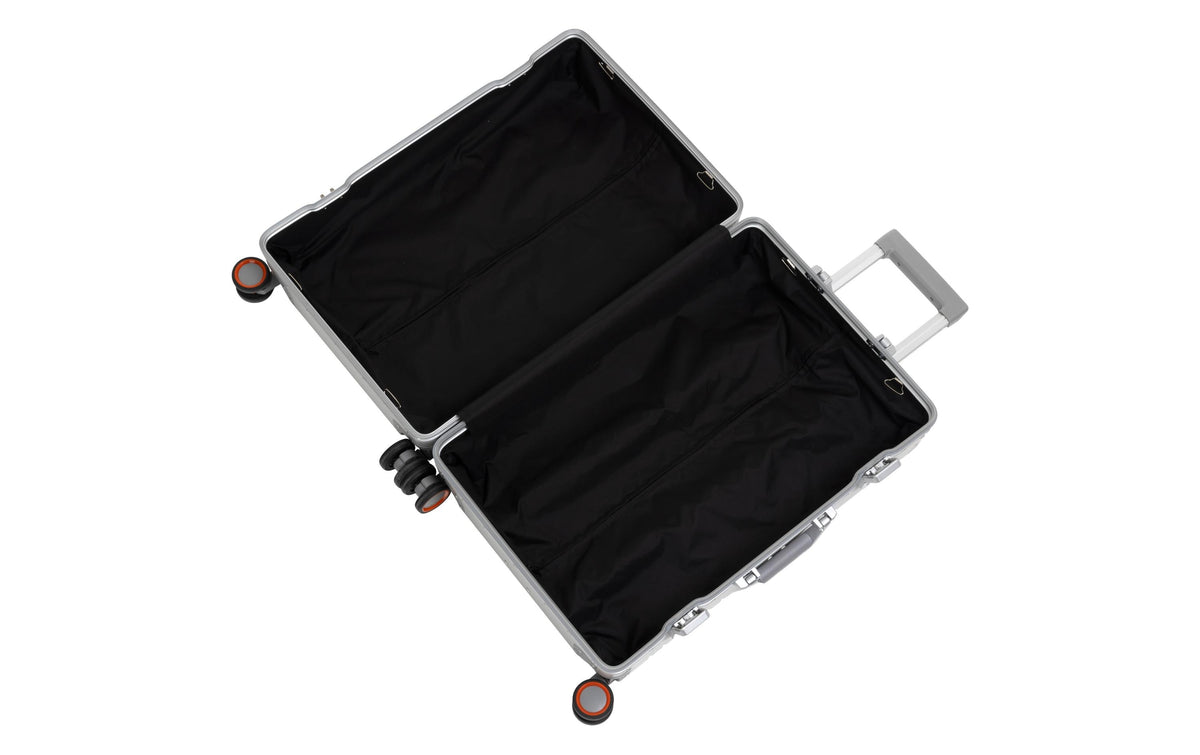 Koor Hartschalen-Trolley, 63 L, 4 Rollen, TSA-Schloss, Aluminium, Silber, 41 × 60 × 25,5 cm