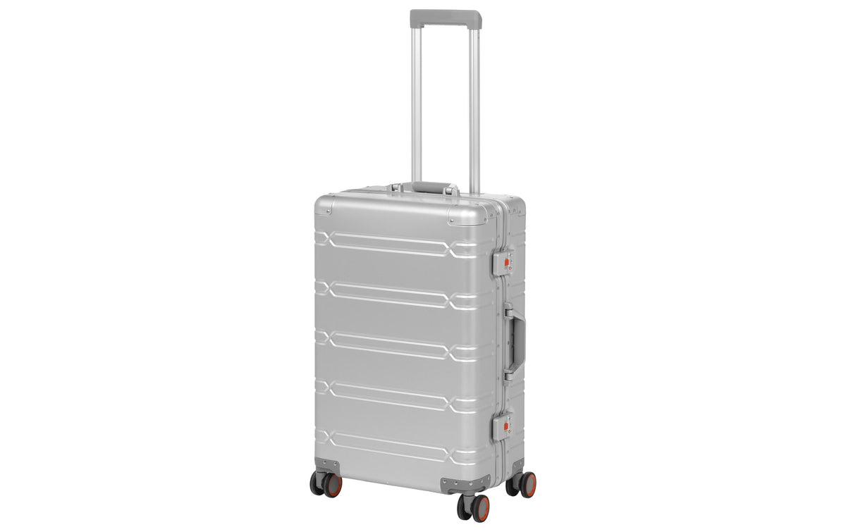 Koor Hartschalen-Trolley, 63 L, 4 Rollen, TSA-Schloss, Aluminium, Silber, 41 × 60 × 25,5 cm