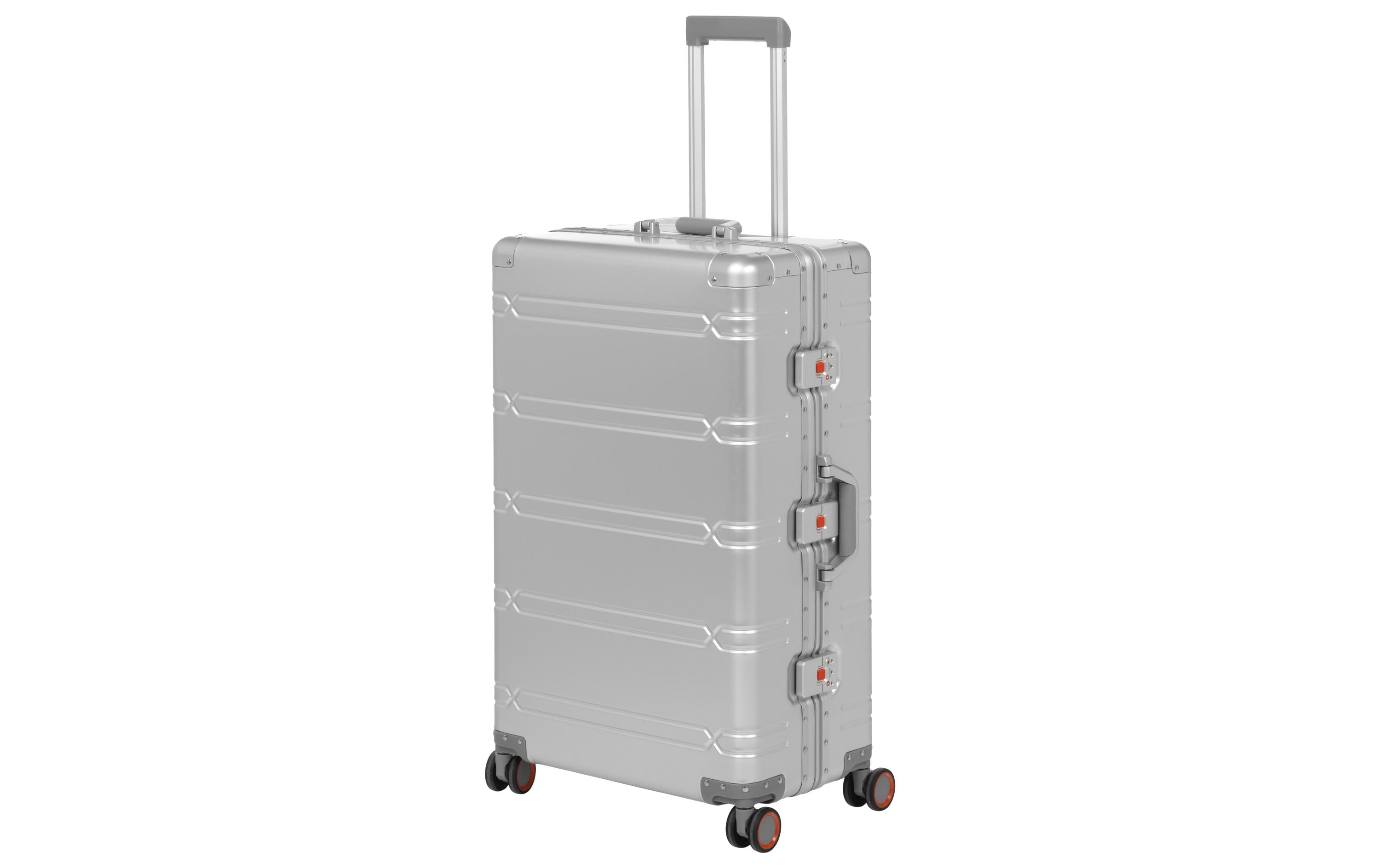 Koor WL – Hartschalen-Trolley, 95 l, 4 Rollen, TSA-Schloss, Aluminium, Silber, 47 × 71 × 28,5 cm