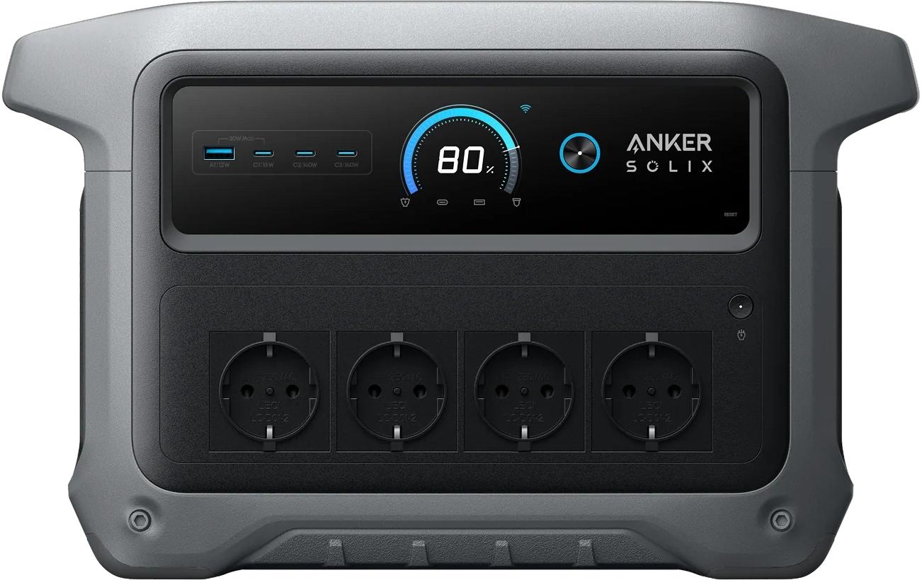 Anker SOLIX C1000X – Powerstation, 1024 Wh, 2000 W AC, LiFePO4, 4× AC, 140 W USB-C, Solarladefähig