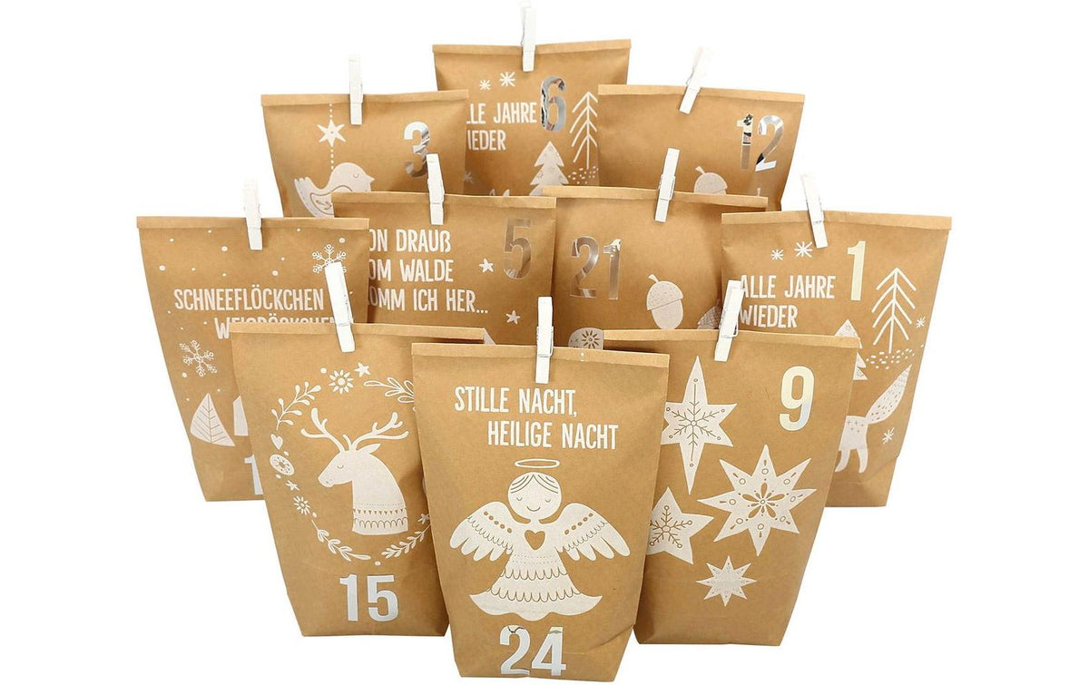 G. Wurm Adventskalender – Weihnachten – DIY-Kalender zum Befüllen – 24 × 24 × 2 cm
