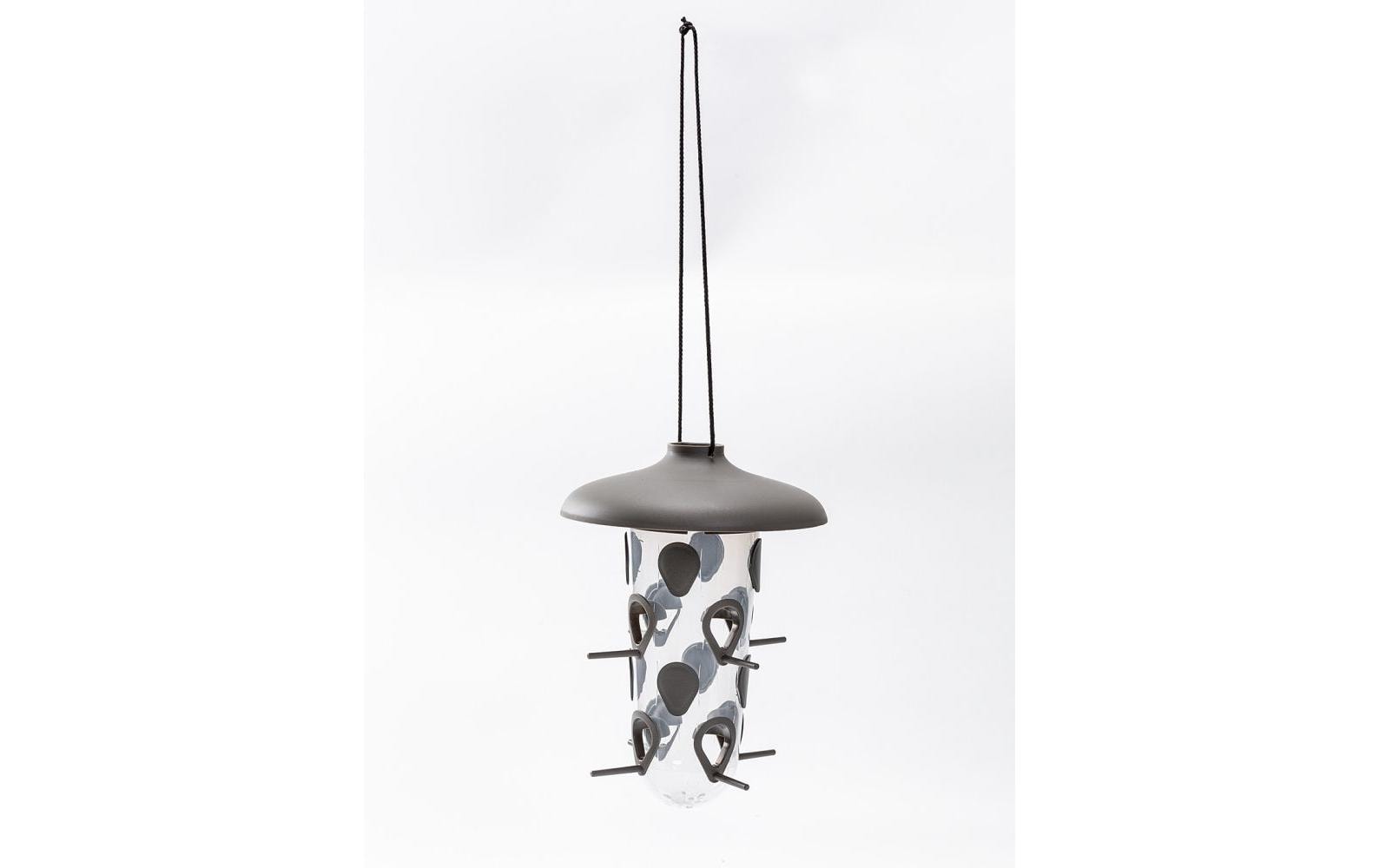 Plastia Robin 3-in-1 Vogelfutterhaus – Ø 18 cm, 550 ml – Kunststoff, Anthrazit