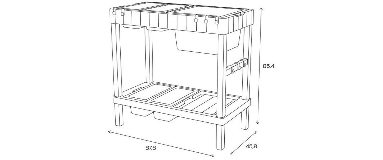 Plastia KräuterInsel Pflanzgefäss – automatische Bewässerung – Kunststoff, Taupe – 3750 ml