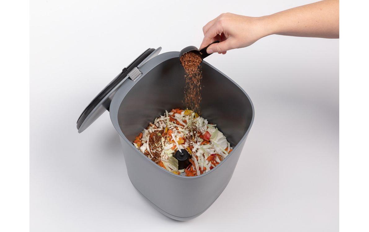 Plastia Komposteimer – 10,6 l – Kunststoff (PP), rund – grau