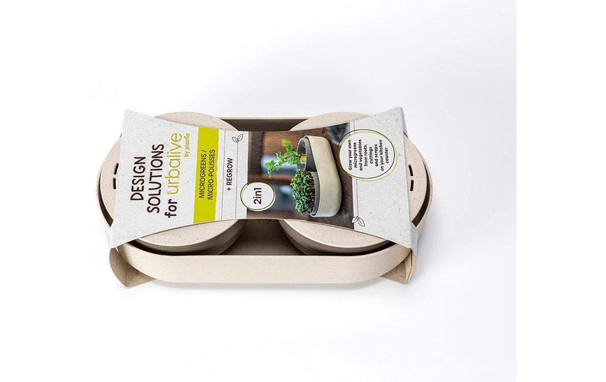 Plastia Urbalive – Keimspross-Set 300 ml, 30,5 × 16 × 7,7 cm, Kunststoff, Elfenbein, 2 Stk.