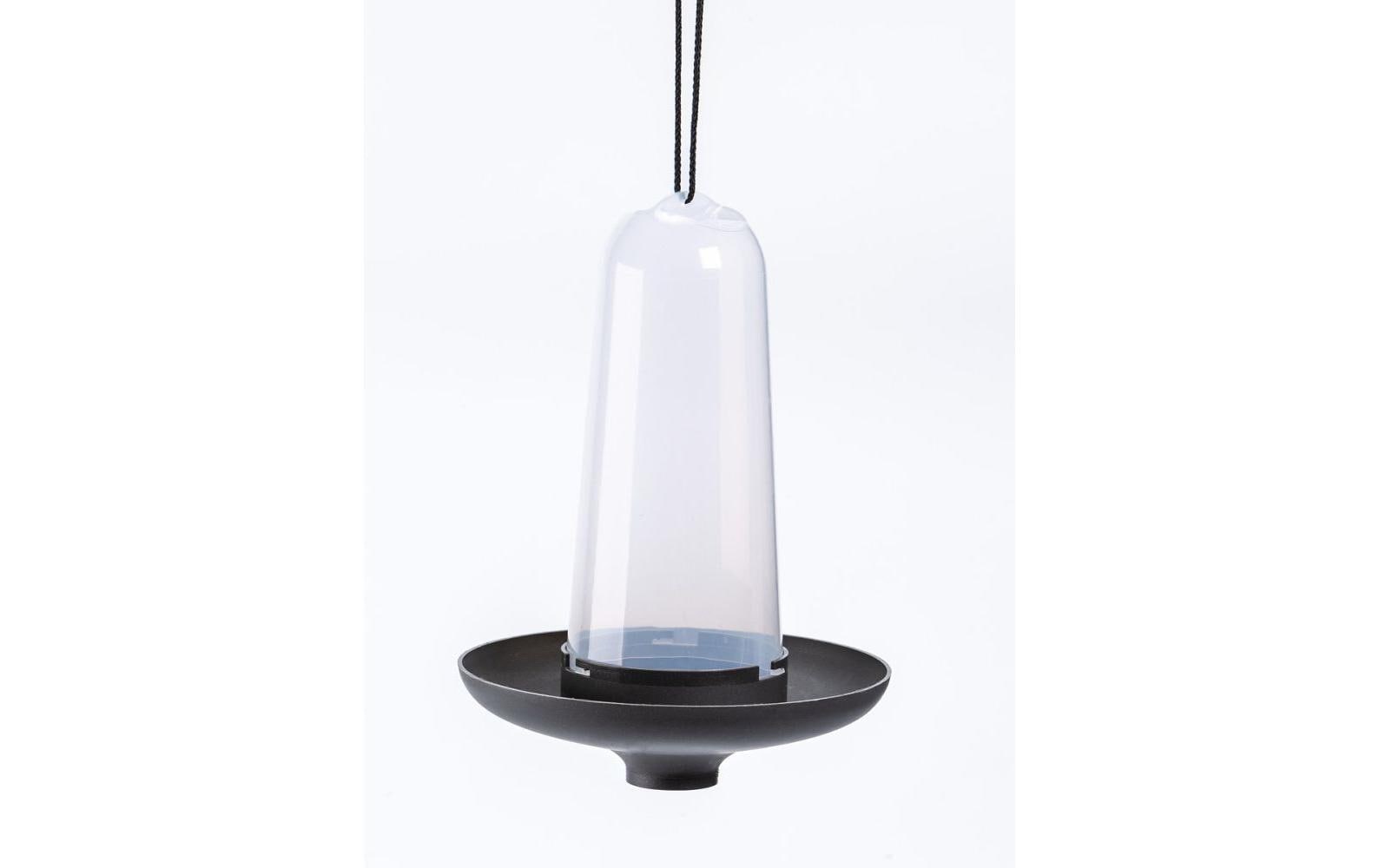 Plastia Robin 3-in-1 Vogelfutterhaus – Ø 18 cm, 550 ml – Kunststoff, Anthrazit