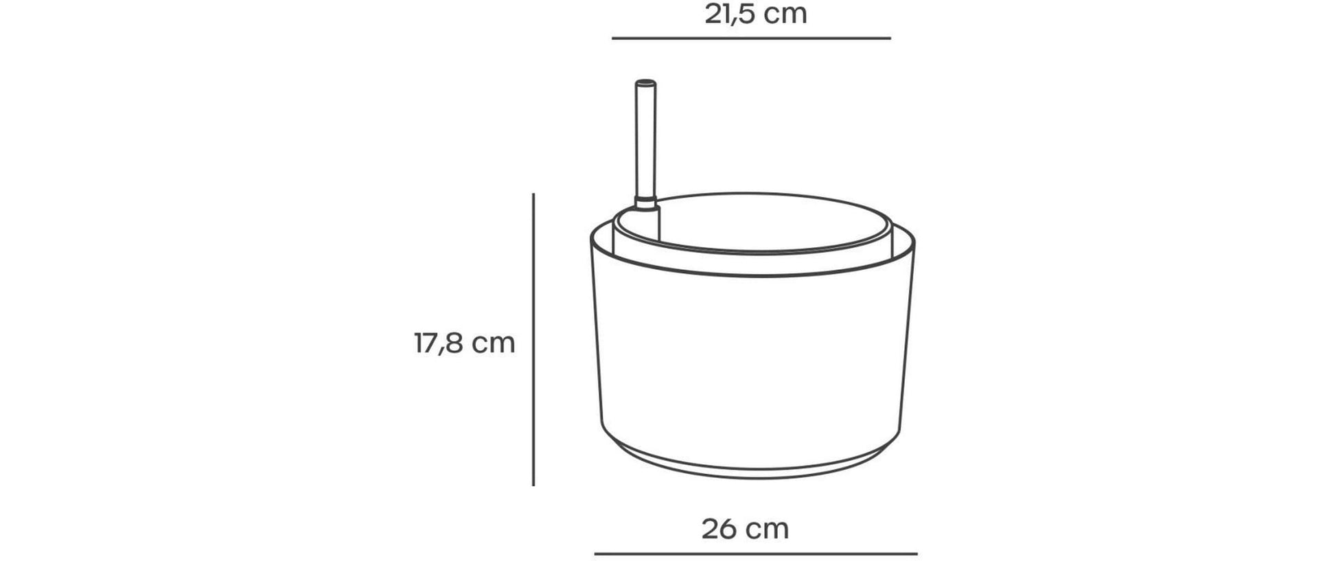 Plastia Bewässerungshängeampel – Ø 26 × 17,8 cm – Kunststoff, Braun – Automatische Bewässerung