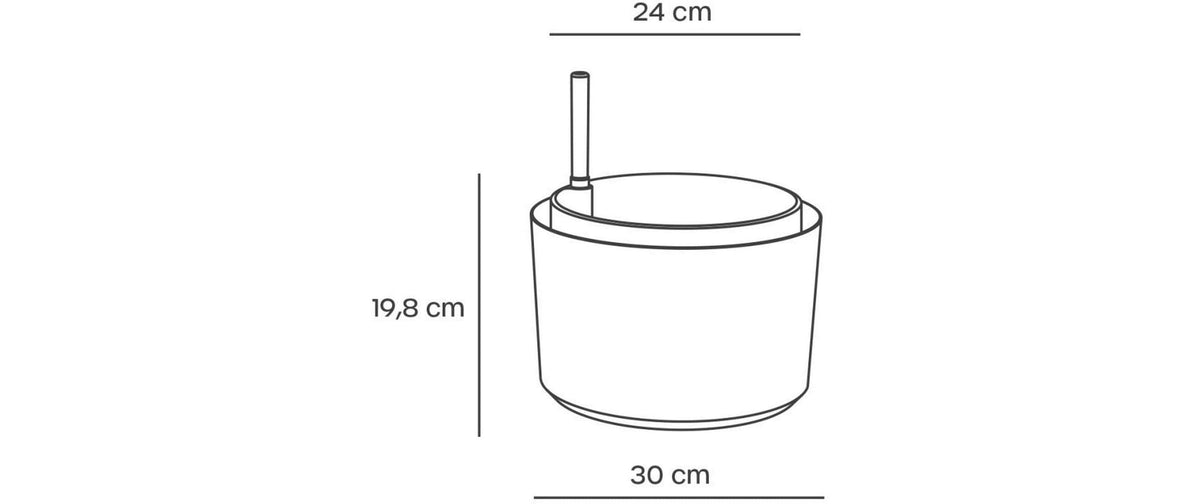 Plastia Pflanzkübel – für Ø 30 × 19,8 cm – Kunststoff, taupe