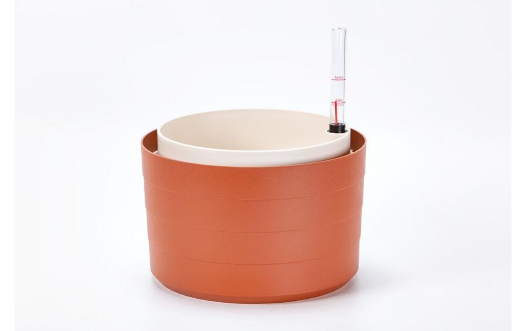 Plastia Bewässerungshängeampel – Ø 26 × 17,8 cm – Kunststoff, Braun – Automatische Bewässerung