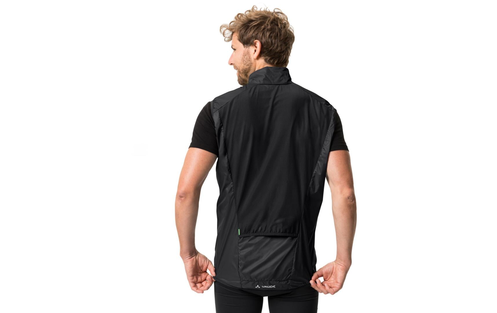 Vaude Matera Air Veloweste – XL – Schwarz, Polyamid (recycelt), atmungsaktiv, winddicht, wasserabweisend