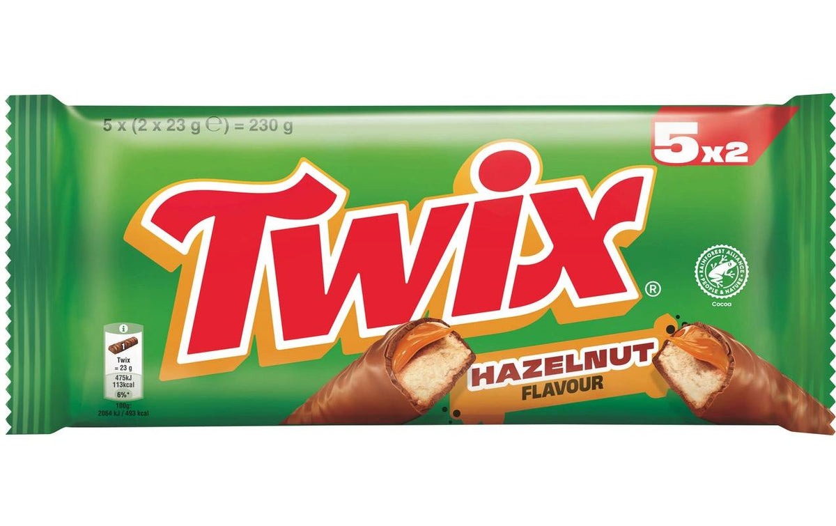 TWIX Multipack Schokoriegel – Haselnuss – 5 × 46 g