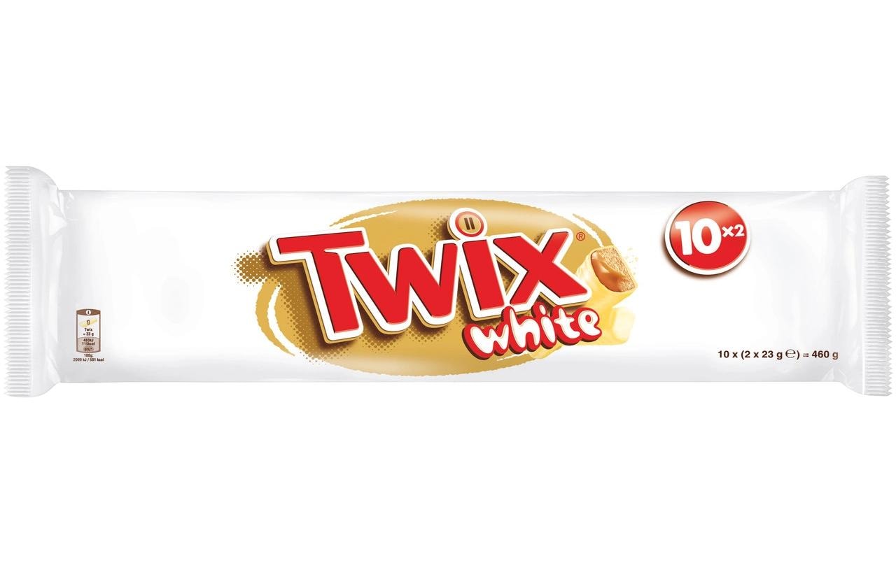 Twix Multipack Schokoriegel – weisse Schokolade – 10 × 46 g