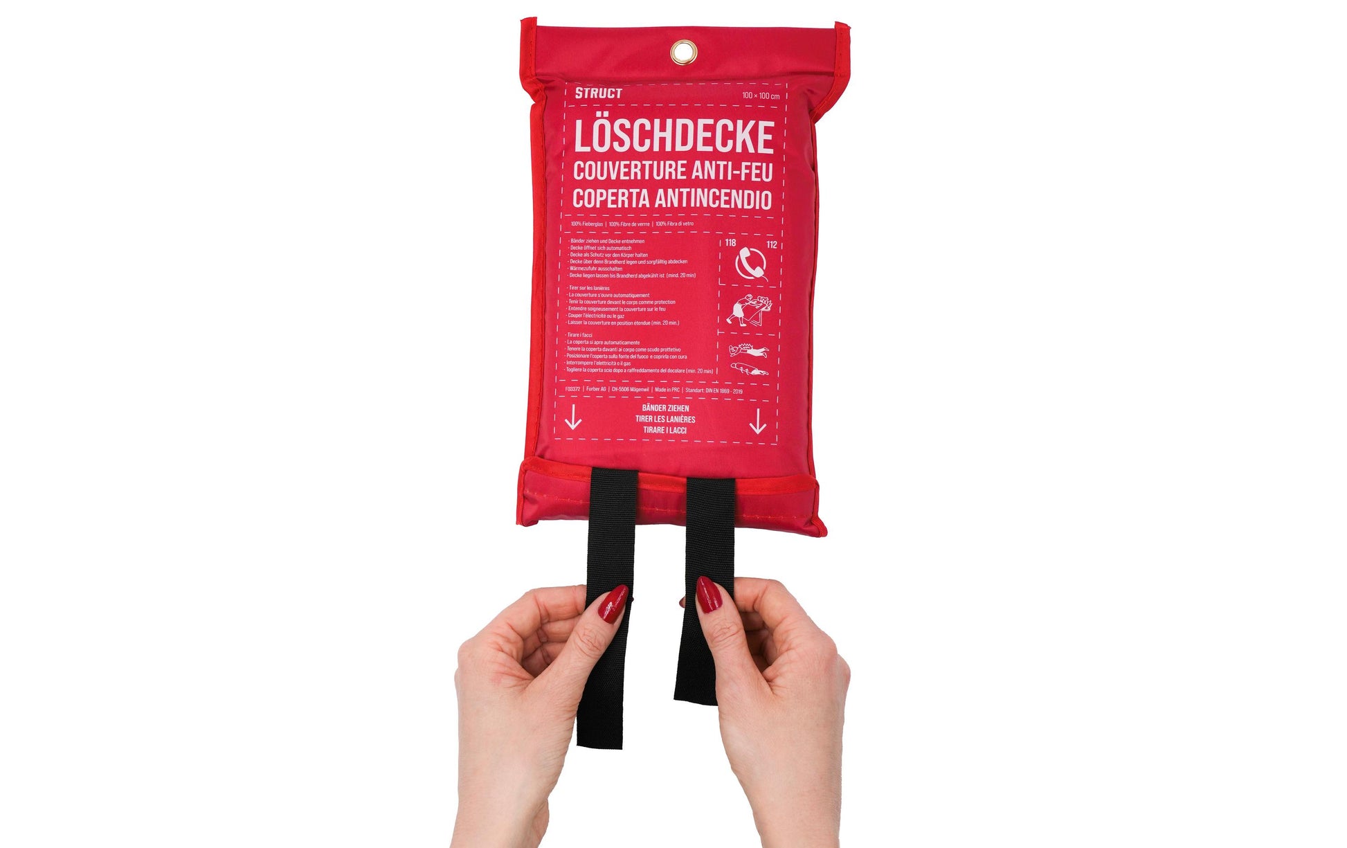 Struct Löschdecke – 100 × 100 cm, DIN EN 1869:2019