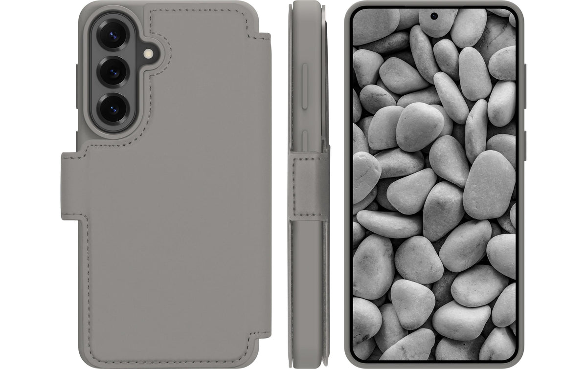 Dbramante1928 Lynge Qi2 ICON Wallethülle – für Samsung Galaxy S26+, mit Kartenfach, Kunststoff, River Stone