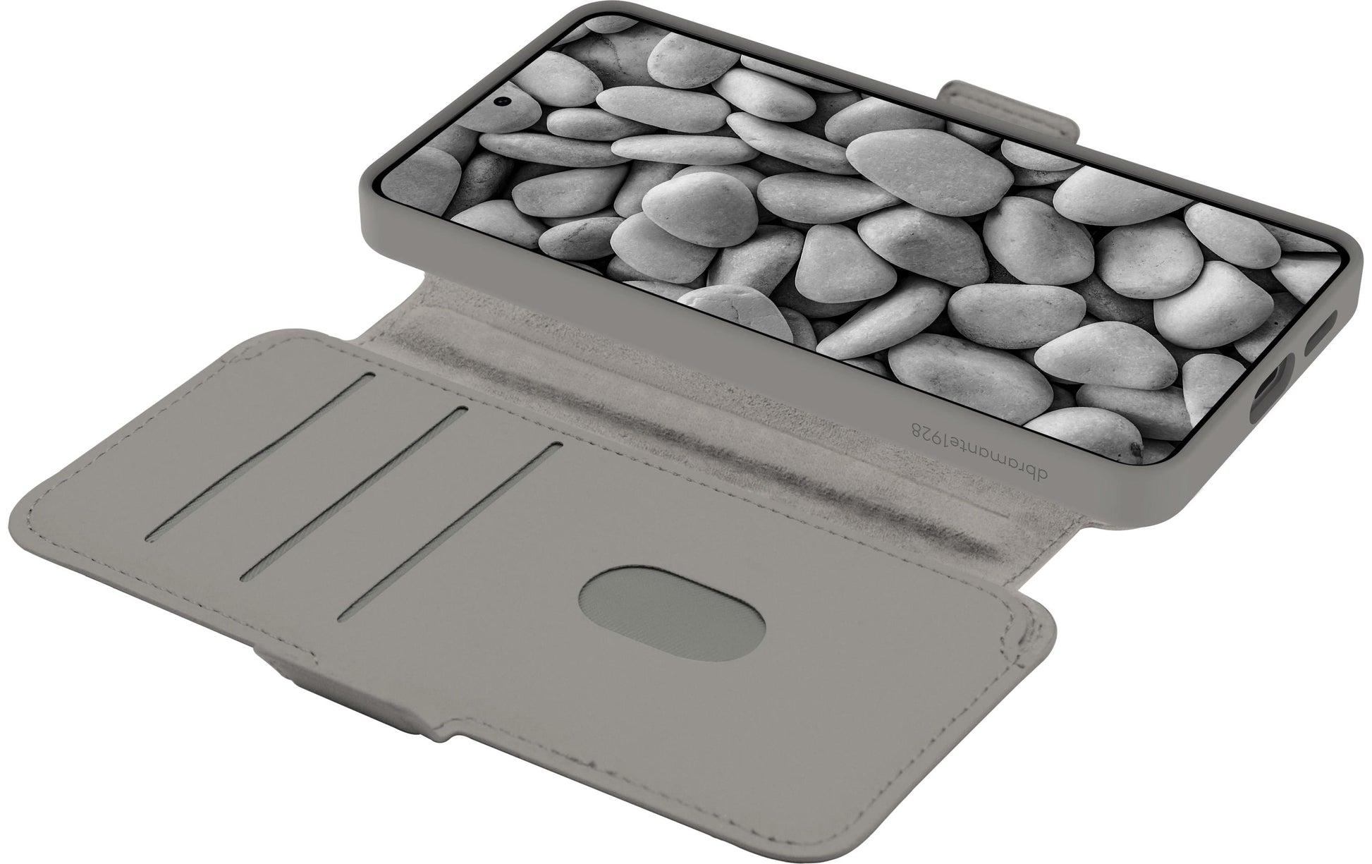 Dbramante1928 Lynge Qi2 ICON Wallethülle – für Samsung Galaxy S26+, mit Kartenfach, Kunststoff, River Stone