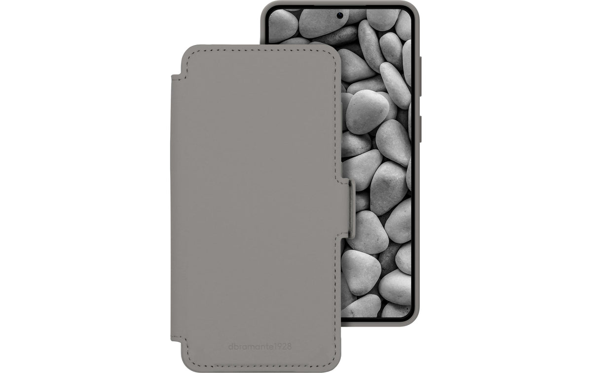 Dbramante1928 Lynge Qi2 ICON Wallethülle – für Samsung Galaxy S26+, mit Kartenfach, Kunststoff, River Stone